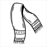 Scarf. Warm winter clothes. Vector illustration in sketch style. Knitted scarf.