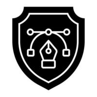 icono de diseño único de seguridad bezier vector