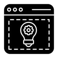 A solid design icon of idea generation vector