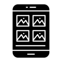 An icon design of mobile gallery vector