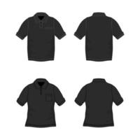 Outline Polo Black Template Mock Up vector