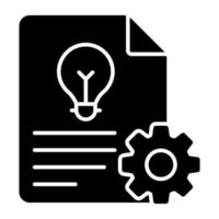 A glyph design icon of creative file setting vector