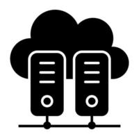 A unique design icon of cloud hosting vector