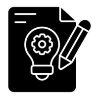 Solid design icon of creative writing vector