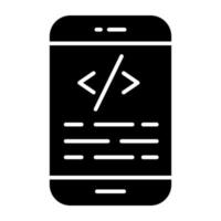 An icon design of mobile coding vector