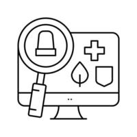 monitoring and information retrieval line icon vector illustrati