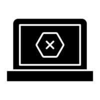 un icono de diseño único de error de computadora portátil vector