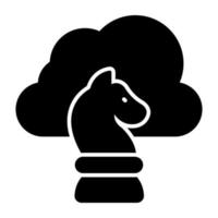 A solid design icon of cloud strategy vector