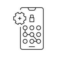 screen lock password line icon vector illustration