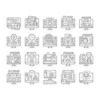 Software Program Development Icons Set Vector