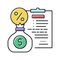 financial agreement for pay percent loan color icon vector illustration