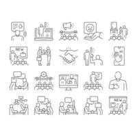 Introduction Speech Collection Icons Set Vector