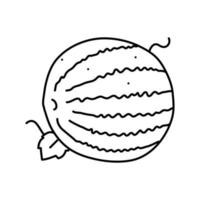 ilustración de vector de icono de línea de hoja de sandía fresca