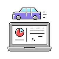 car test computer program color icon vector illustration