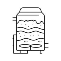 mezclando puré de cerveza línea de producción icono vector ilustración