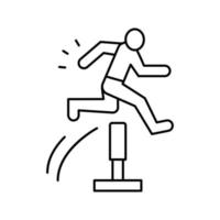 run and jump line icon vector illustration