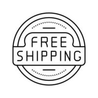 logo free shipping line icon vector illustration