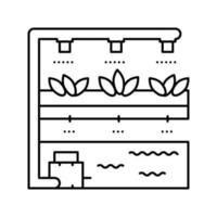 aeroponics water system irrigation line icon vector illustration