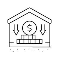 affordable property estate home line icon vector illustration