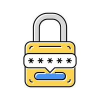 password padlock color icon vector illustration