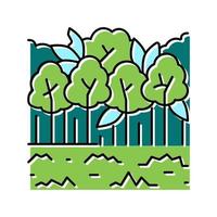 ilustración de vector de icono de color de bosques de hoja ancha