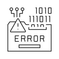 ilustración de vector de icono de línea de sistema de error