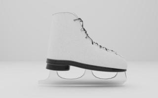 3d rendering of a pair of ice skates isolated in studio background. side view. photo