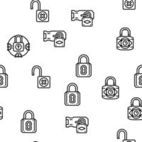 padlock lock safe password key vector seamless pattern