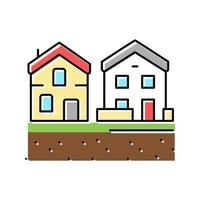 ilustración de vector de icono de color de tierra de zona residencial