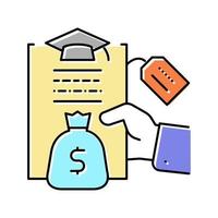 student loan color icon vector illustration