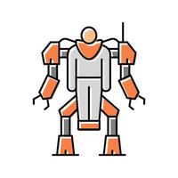 Ilustración de vector de icono de color de robot de aumento