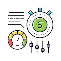 time for earn money settings and optimize color icon vector illustration