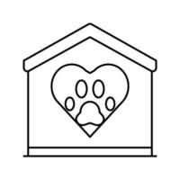 love domestic pet line icon vector illustration