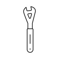 llave cónica herramienta línea icono vector ilustración