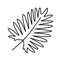 Ilustración de vector de icono de línea de hoja tropical de filodendro