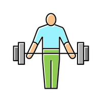 athlete exercising with weight color icon vector illustration