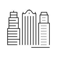 skyscraper business center building line icon vector illustratio