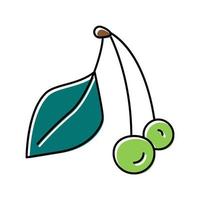 ilustración de vector de icono de color verde cereza