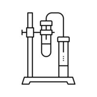 stand and clamp with tube line icon vector isolated illustration