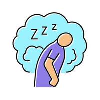 daytime tiredness or sleepiness color icon vector illustration