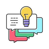 idea for ask customers about service color icon vector illustration