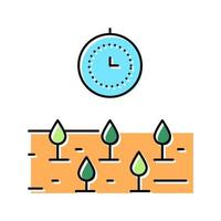 growth time plant color icon vector illustration