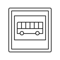 autobús señal de tráfico línea icono vector ilustración