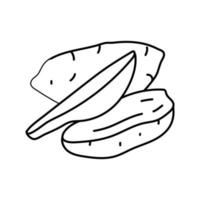 Ilustración de vector de icono de línea de corte dulce de patata deliciosa