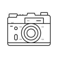 cámara fotográfica retro gadget línea icono vector ilustración