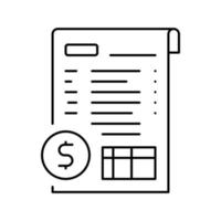 ilustración de vector de icono de línea de informe financiero