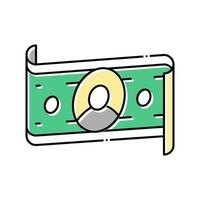 dollar banknote of business simulator application color icon vector illustration