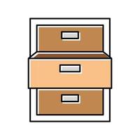 drawer open color icon vector illustration