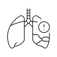 mesotelioma enfermedad línea icono vector ilustración