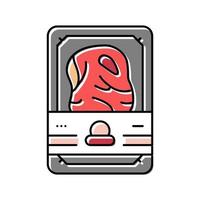 package with beef meat color icon vector illustration